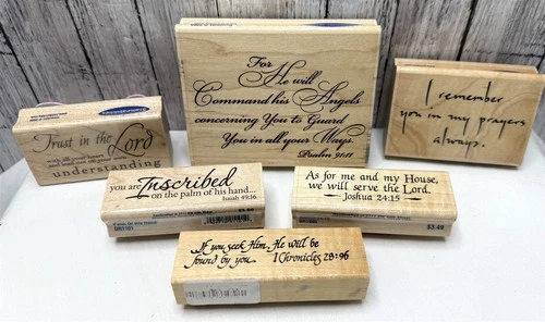 Stampabilities RELIGIOUS Bible Verses Angels Bible Journaling Rubber Stamps Lot