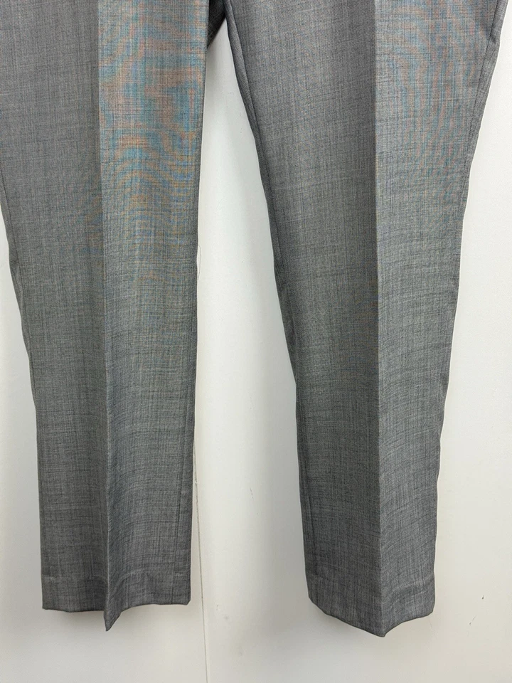 NEW Kenneth Cole Mens 40X30 Precision Fit Dress Pants Grey Wool Blend Flat Front - Image 3 of 4