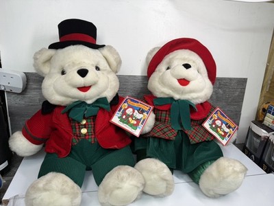 mit Etikett Dandee Dan Dee Mutter & Vater Weihnachten Tartan Teddy Plüsch selten 23 Zoll
