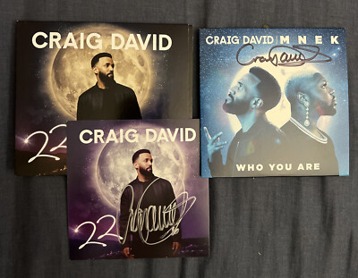 CRAIG DAVID 22 + WHO YOU ARE Feat. MNEK   HAND SIGNED Art Card And CD Single