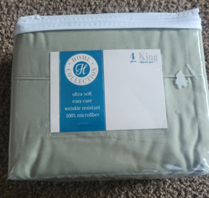 BRAND NEW SAGE 4 PC HOME COLLECTION KING BED SHEETS ULTRA SOFT  100% MICROFIBER