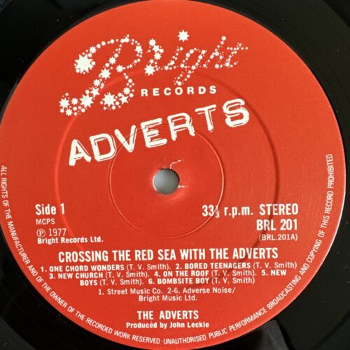 THE ADVERTS CROSSING THE RED SEA WITH THE ADVERTS VINYL LP BRIGHT UK 1977 N MINT - Picture 3 of 10