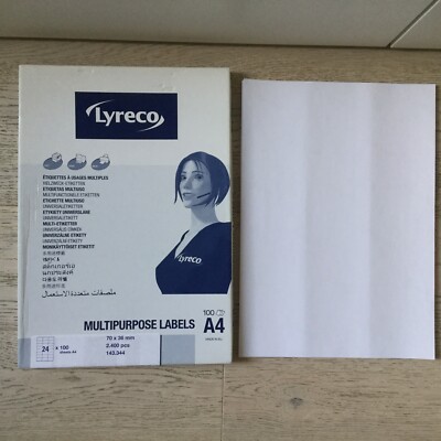 Lyreco labels 14 per sheet