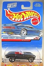 2000 Hot Wheels #79 First Editions 19/36 '65 VETTE Black w/Chrome 5 Spoke Wheels