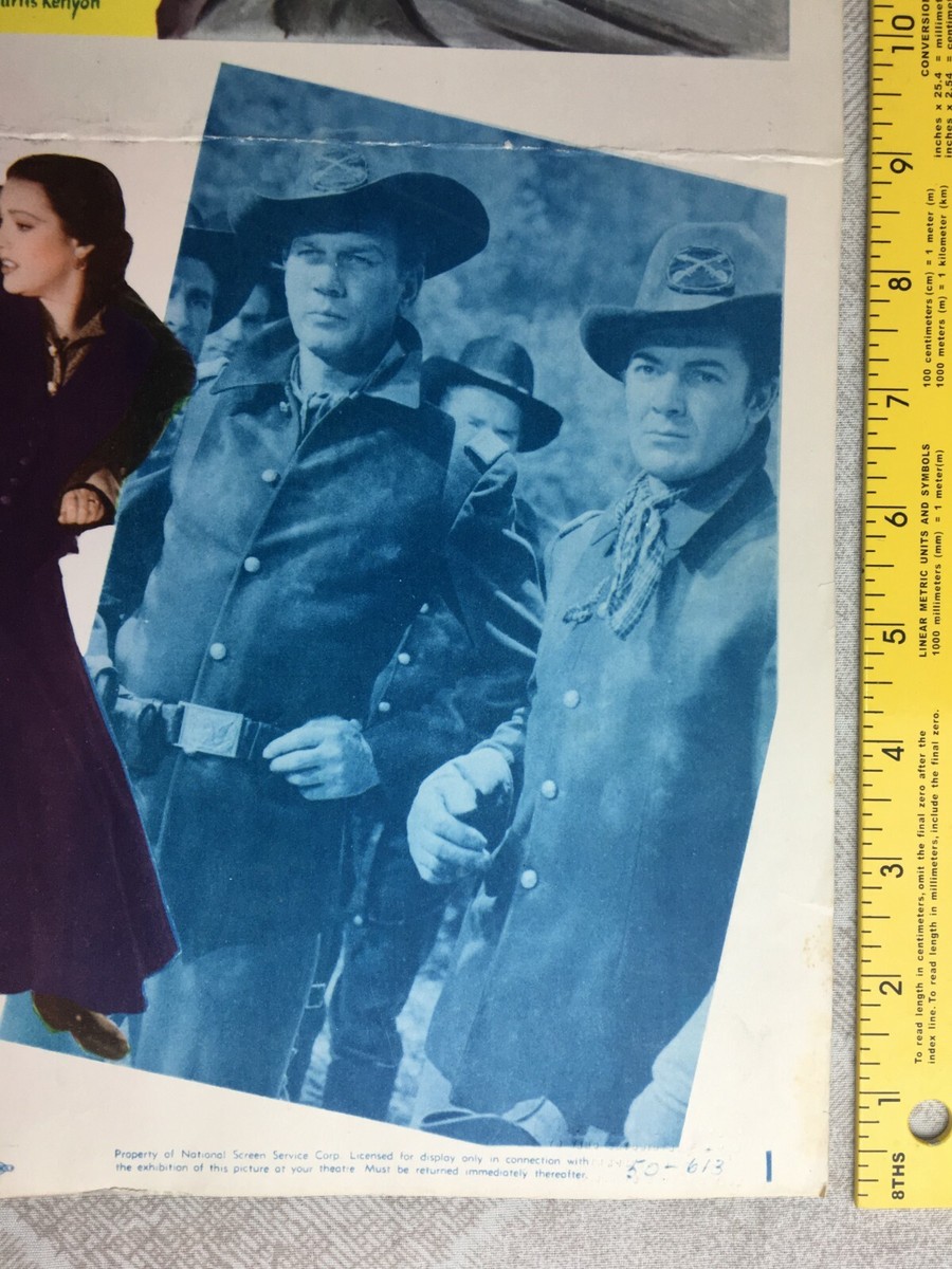 Insert Poster 1950 Two Flags West Vintage Original Joseph