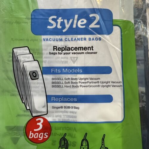 Genuine Bissell Style 2 Vacuum Bags 3 Pack Model 32018 - Picture 3 of 3