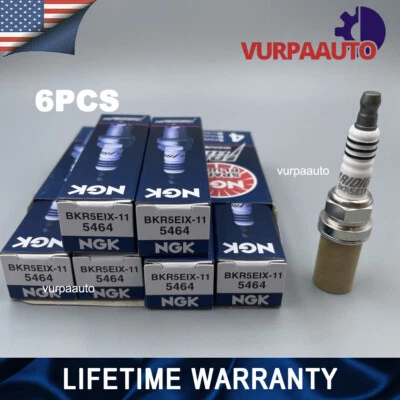 6PCS NGK Iridium Spark Plugs BKR5EIX-11 5464 For HYUNDAI KIA MAZDA NISSAN ISUZU - Image 1 of 3