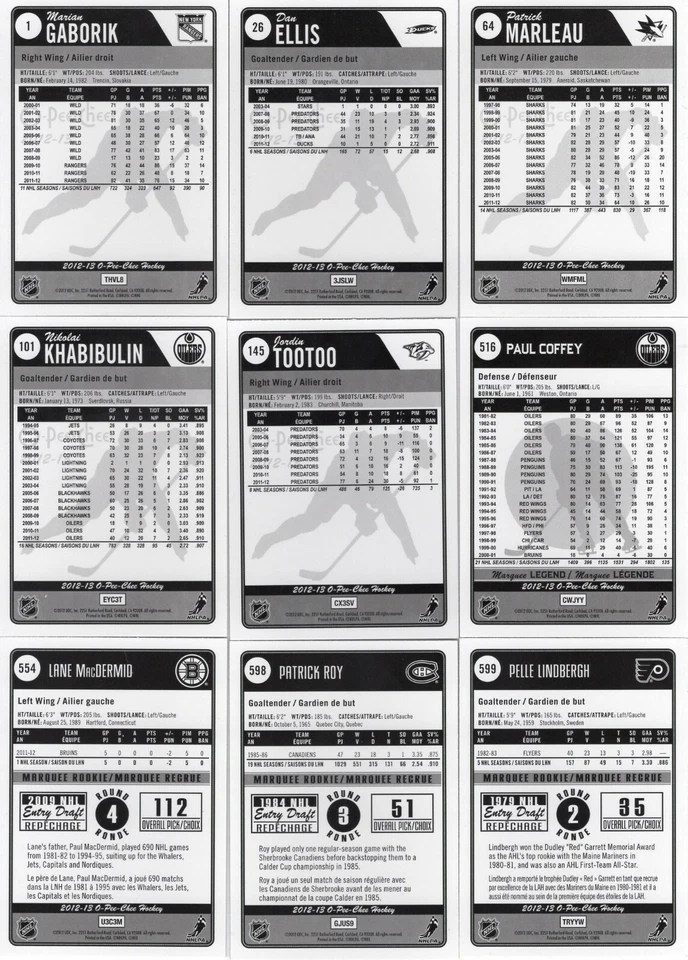 2012--13 O-PEE-CHEE RAINBOW Singles #1 -- #599   ***YOU PICK*** - Image 2 of 2