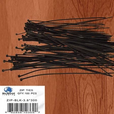 100 PCS Pack BLACK 12" inch Network Nylon Cable Cord Wire Tie Strap 40 Lbs Zip