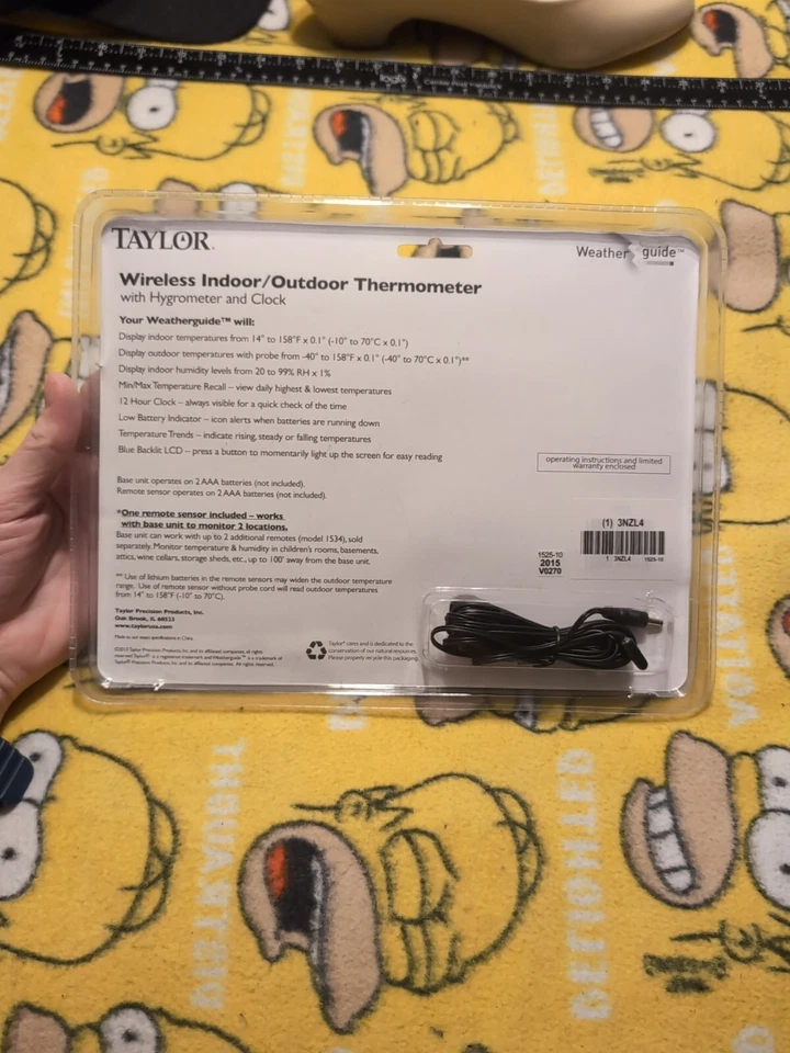 Taylor Weather Guide Wireless Indoor/Outdoor Thermometer With Remote Sensor NEW - Image 4 of 4