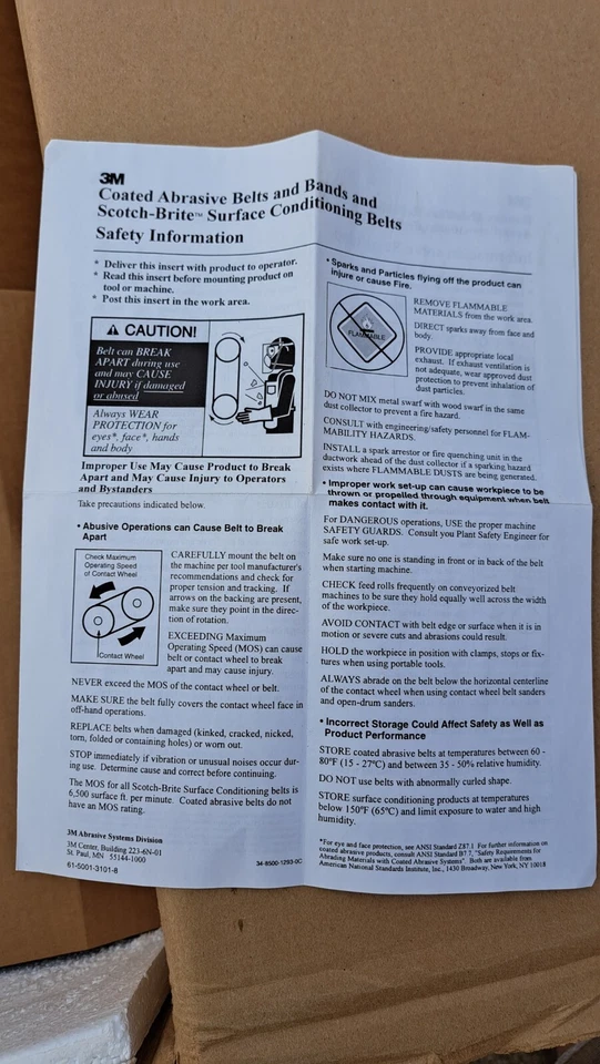 Cinturones de tela de acondicionamiento de superficies 3M 473GZ 473DZ XODUST Film-Lok 64 pulgadas x 103 pulgadas Foto 4 de 4