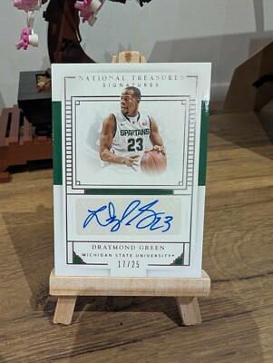 16-17 Panini National Treasure Draymond Green 17/25 Auto Michigan St GS Warrior