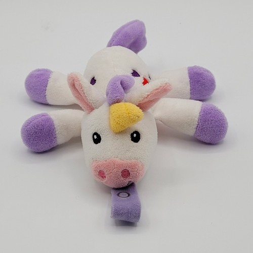 Nuby Unicorn Plush Pacifier Stuffed Animal Toy 5" Binky Holder 2020 White Baby
