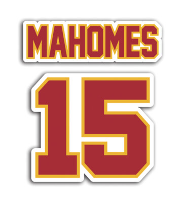 Kansas City Chief NFL Patrick Mahomes #15 Sticker Football Decals Truck