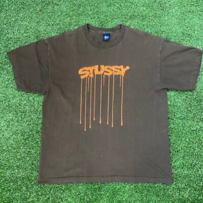 Stussy 1990's Vintage Paint Dripping Shirt Made In USA Single