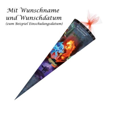 Schultüte mit Gravur / Zuckertüte / 85cm / eckig / ''Schleich Eldrador Creatures''