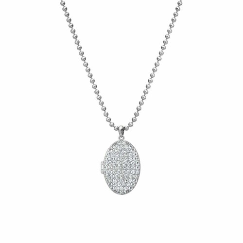 White Topaz Oval Locket Pendant DP771 