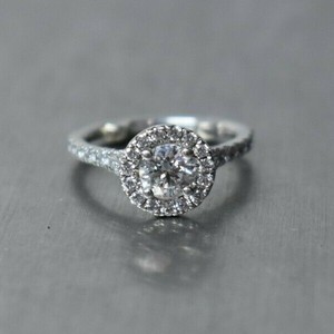 Hearts On Fire Diamond Ring H Vs2 50ct Solitaire Halo W Paperwork