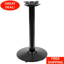 17" Restaurant Indoor Black Metal Table Base 3" Column Standard Height Cast Iron