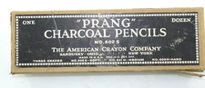 Vintage Prang 602S Charcoal Pencils Lot of 3 Orig Box + Associated China Ritter