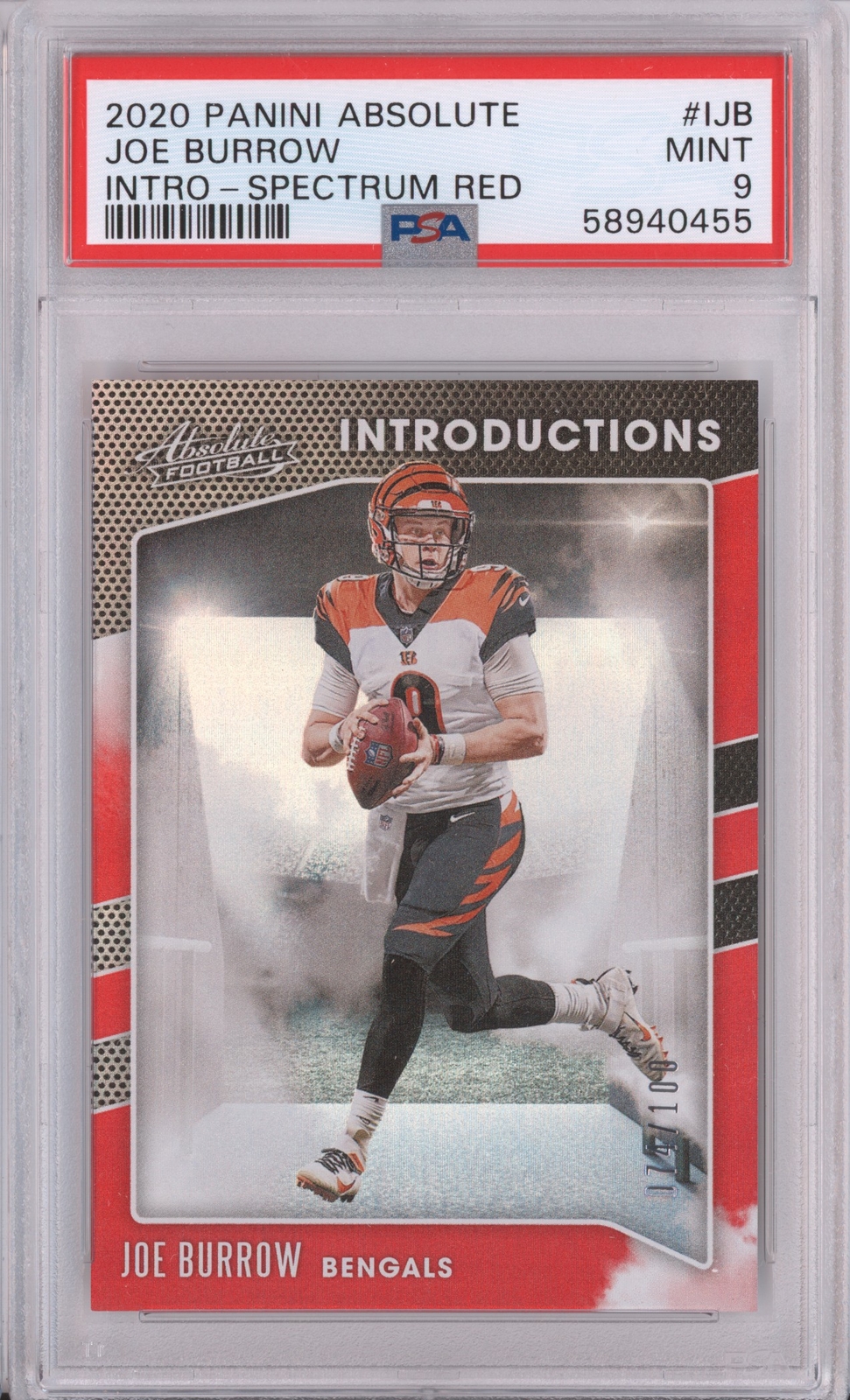Joe Burrow Panini Absolute Introductions #IJB Spectrum Red