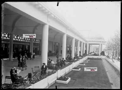 Vintage Black And White Photo Glass Plate Negative 13X18 CM Vittel Water Source