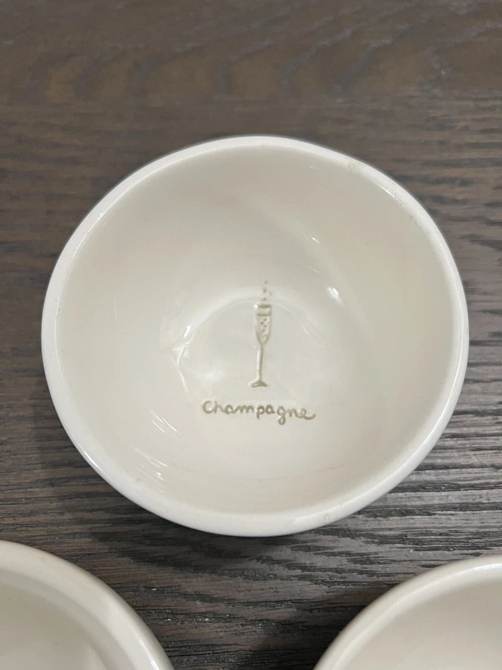 "Tres (3) tazones de 4"" para sumergir aperitivo Williams Sonoma serie vino y queso" Foto 3 de 4