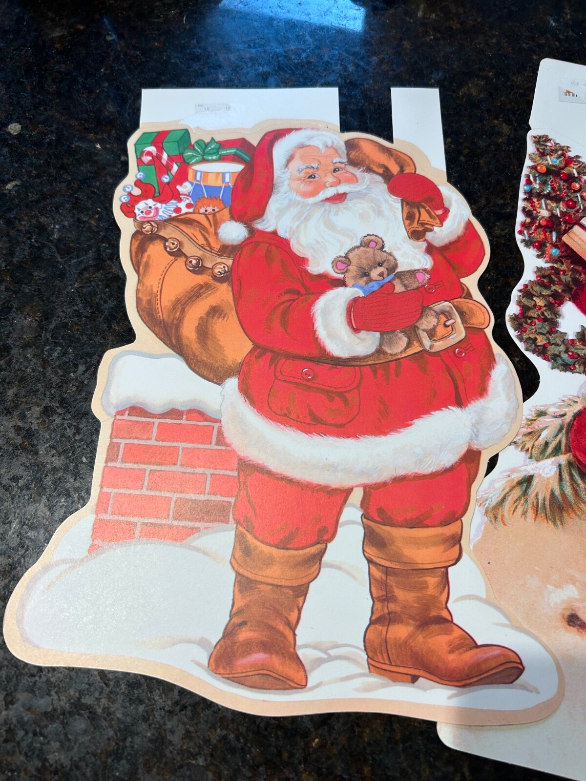 6 1990's Eureka Christmas Wall Decor Die Cuts Santa Snowman 2 Felt Trees Teacher