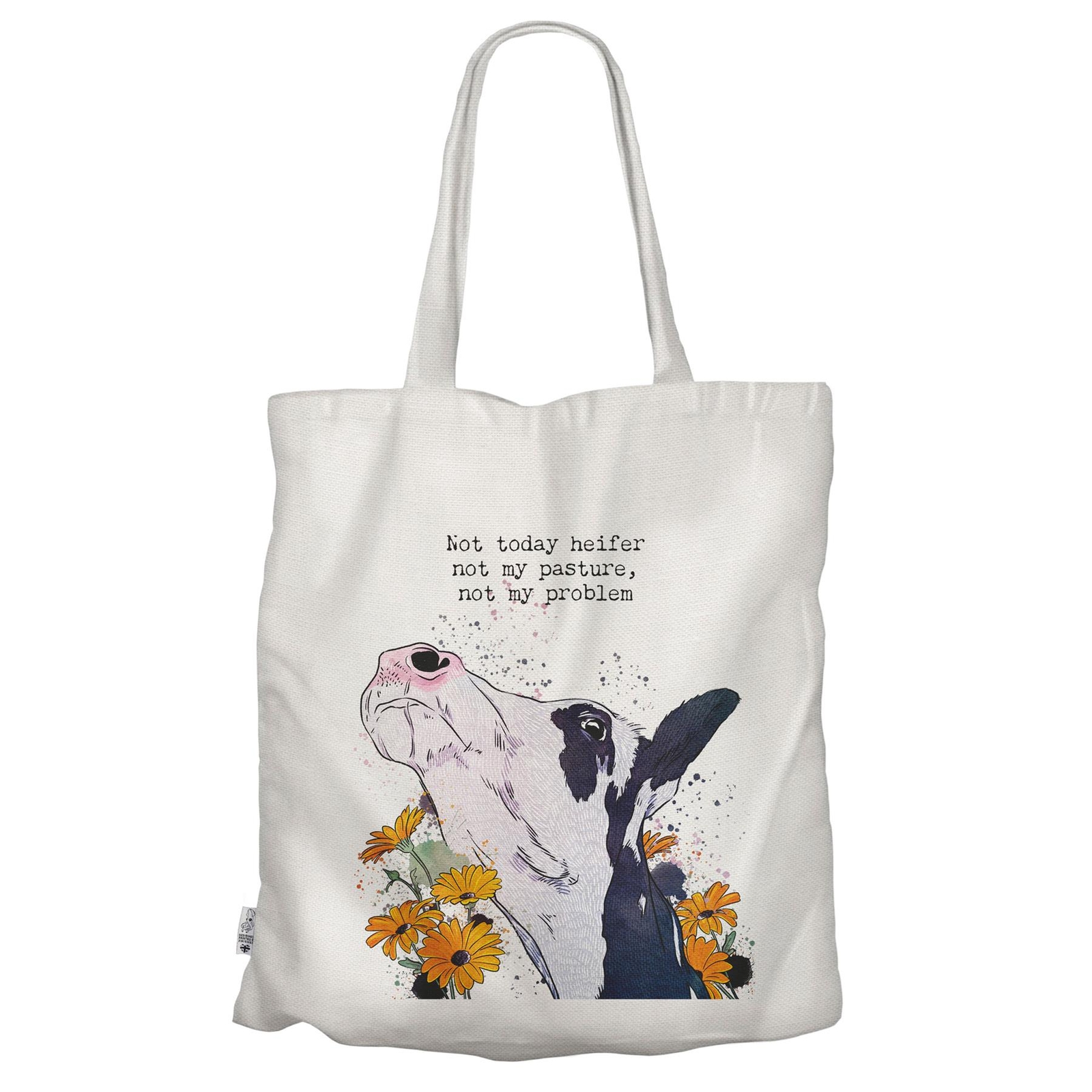 Not Today Heifer Friesian Dairy Cow Comical Tote Bag