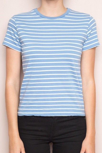 New! brandy melville super soft blue/white striped cotton jamie top NWT sz S/M | eBay