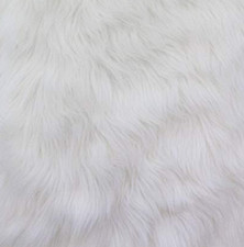 Faux Fur fake white shaggy fabric 60" Wide sold by the yard upholstery