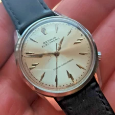 Benrus Electronic Landeron 4750 Mens Watch Circa 1961, Working, Scarce Piece