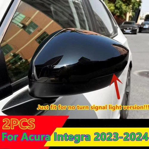 Glossy Black Rear View Side Mirror Cover Trim Decor For Acura Integra 2023-2024