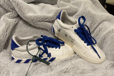 Off-White Vulcanized Women White and BlueLow-Top Sneakers Size:US: 6.5 , EU: 37