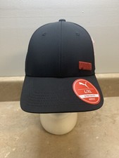 New Puma Stretch Fit Hat Size L/XL Black w/ Red Lettering