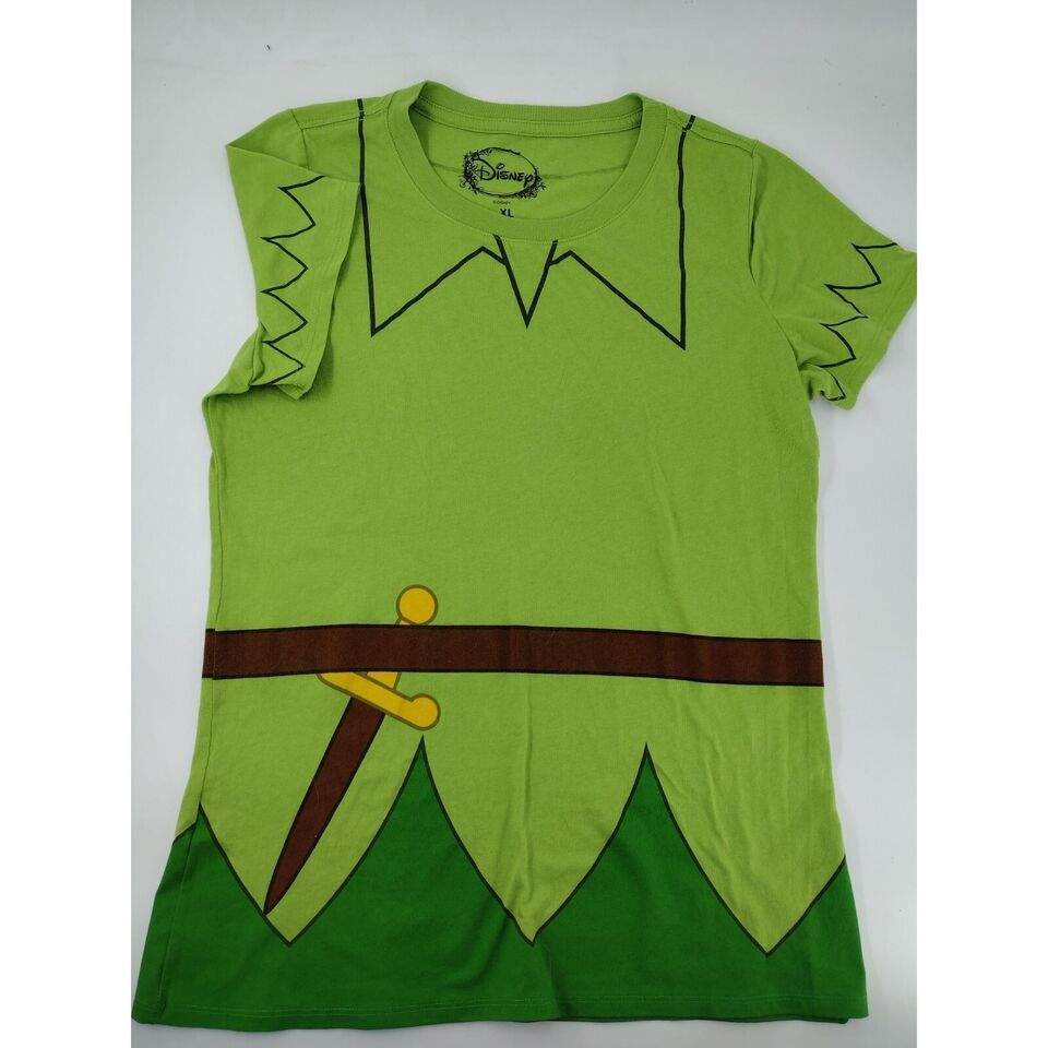 Disney Women's Green Peter Pan Costume Tee Shirt Size XL | eBay