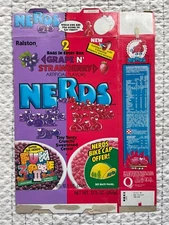 Vintage 1986 NERDS Cereal Box Grape N' Strawberry Fun Zone II Bike Cap Offer