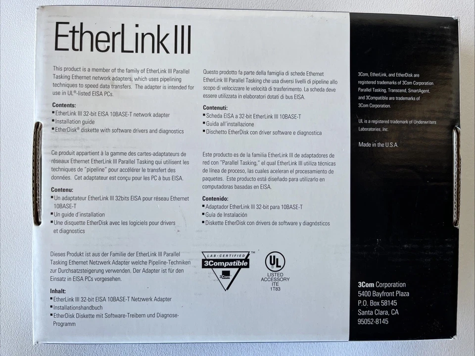 Adaptador de Rede 3Com EtherLink III Parallel Task 32-Bit EISA 10BASE-T #3C579-TP - Imagem 2 de 4