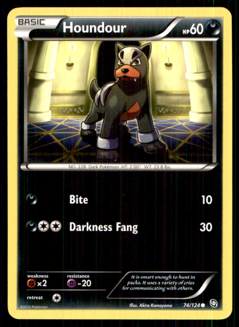 2012 Black & White - Dragons Exalted Houndour Basic/Common #74