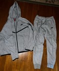 NIKE TECH FLEECE TRAININGSANZUG LARGE HOODIE & MEDIUM HOSE HERREN GRAU HV0949-063