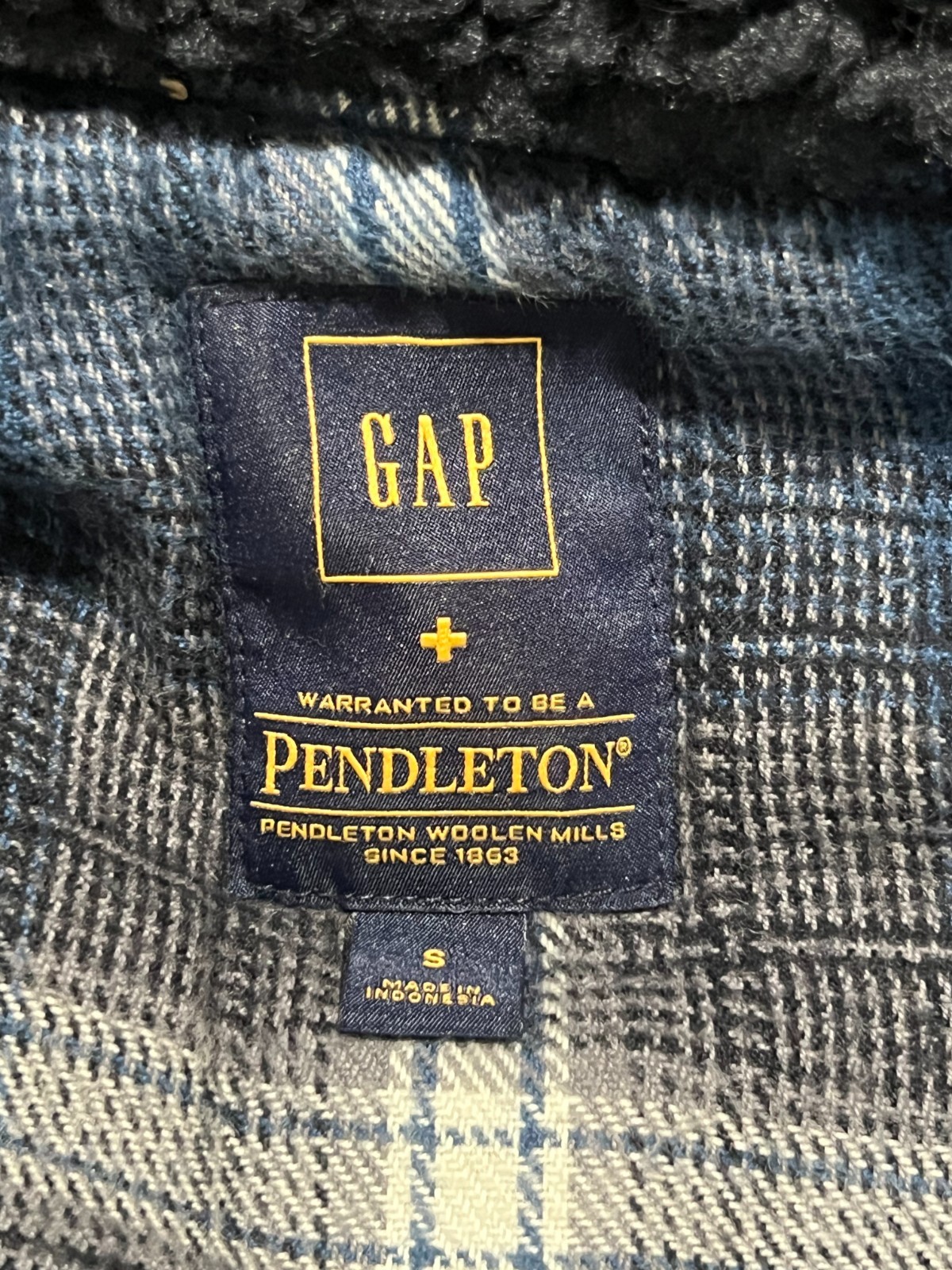 Men's Gap Pendleton Denim Lined Snap Button Cotto… - image 4