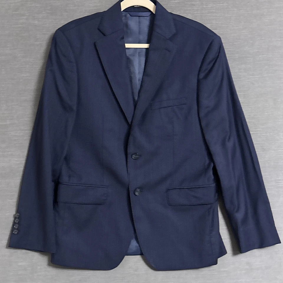 DKNY Sport Coat 40S Navy Blue Italian Wool Reda Blazer Jacket Classic Business - Image 2 of 4