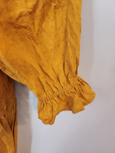 Maxi Vestido Universal Hilo Amarillo Mostaza Volantes Hippie Boho Cottagecore 2X XXL - Imagen 3 de 7