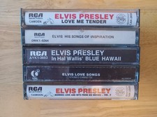 Lot of 5 Elvis Presley Cassette Tapes- Love Me Tender, His Songs Of Inspiration