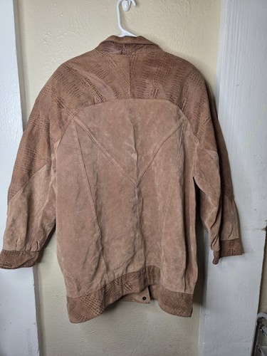 Vintage Avanti braune Western Schwein Wildleder Leder Knopfleiste Jacke Gr. Large - Bild 5 von 13