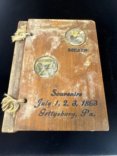 Vintage Wooden Gettysburg Souvenir Artillery General Meade  Rough Condition