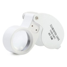 40X Magnifying Loupe Jewelry Eye Glass Magnifier LED Light Jewelers Loop Pocket