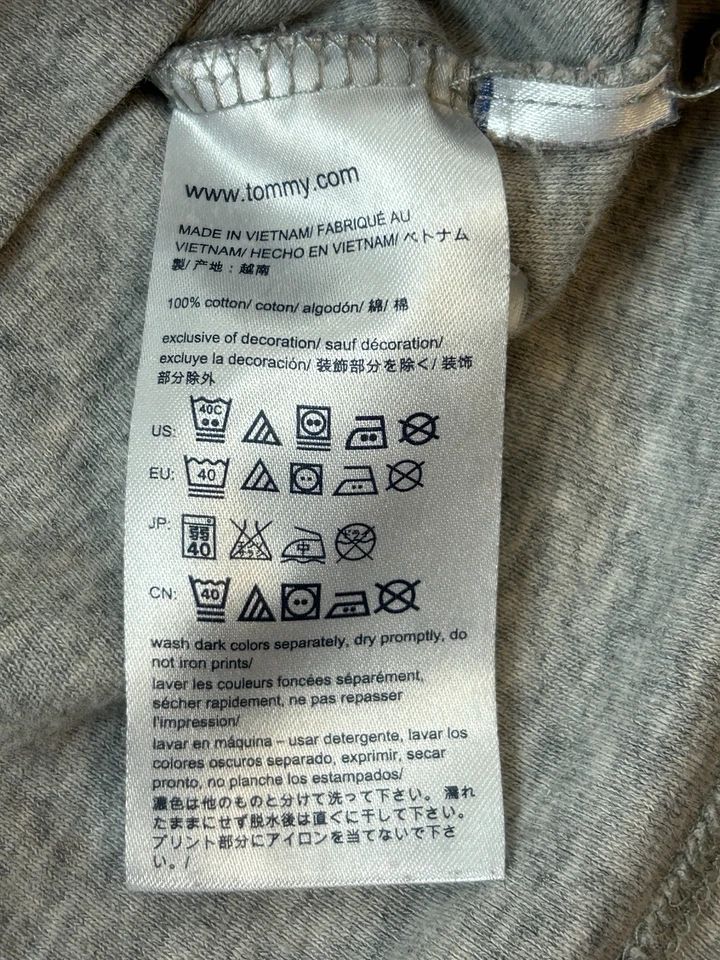 Tommy Hilfiger Camiseta Top Mujer XL Gris Manga Corta Cuello en V Rayas Camiseta Foto 4 de 4