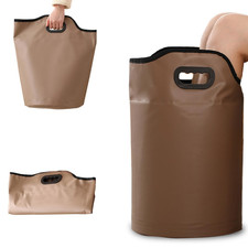 Collapsible Foot Bath Basin with Drainage Hole, Portable Soak Tub Brown