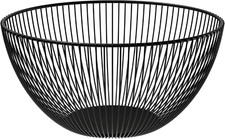 Porta Frutta in Metallo Tondo Nero – Cesto Moderno 25X13,5 Cm – Design Minimal p